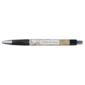 Girly Chic Modern Glam Gold Glitter Marmeren Patro Pen (Voorkant)
