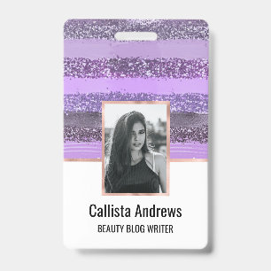Girly Chic Paars Paint Glitter Brusstrekes Badge