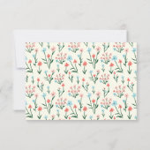 Girly Chic Pastel Pink Blue Flowers Pattern Notitiekaartje (Achterkant)
