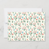 Girly Chic Pastel Pink Blue Flowers Pattern Notitiekaartje (Achterkant)