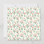 Girly Chic Pastel Pink Blue Flowers Pattern Square Notitiekaartje (Achterkant)