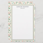 Girly Chic Pastel Roze Blauwe Bloemen Patroon Briefpapier (Voorkant / Achterkant)