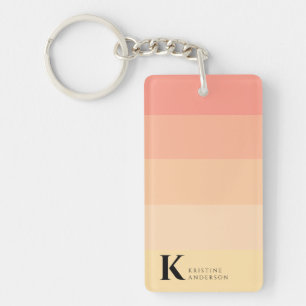 Girly Chic Peach Ombre Classic Monogram Sleutelhanger