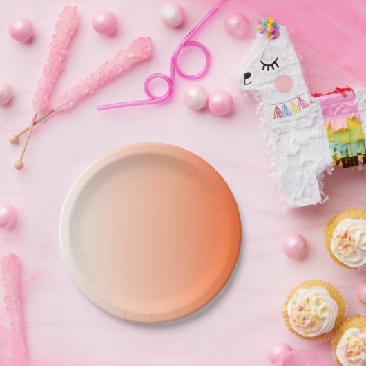 girly chic perzik geel abrikoos Tangerine sinaasap Papieren Bordje (Feest)