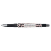 Girly Chic Pink Black Grey Leopard Cheetah Print Pen (Voorkant)