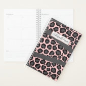 Girly Chic Pink Black Grey Leopard Cheetah Print Planner (Display)