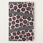 Girly Chic Pink Black Grey Leopard Cheetah Print Planner (Achterkant)