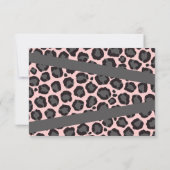 Girly Chic Pink Black Grey Leopard Cheetah Print Save The Date (Achterkant)