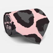 Girly Chic Pink Black Grey Leopard Cheetah Print Stropdas (Opgerold)