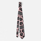 Girly Chic Pink Black Grey Leopard Cheetah Print Stropdas (Achterkant)