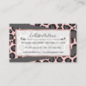 Girly Chic Pink Black Grey Leopard Cheetah Print Visitekaartje (Achterkant)