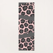 Girly Chic Pink Black Grey Leopard Cheetah Print Yogamat (Achterkant)