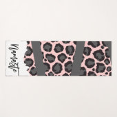 Girly Chic Pink Black Grey Leopard Cheetah Print Yogamat (Voorkant (horizontaal))