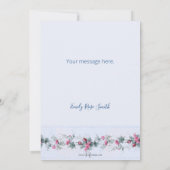 Girly Chic Pink en Blue Rozen Notitiekaartje (Achterkant)