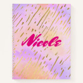 Girly Chic Pink en Gold Glam Notitieboek (Voorkant)