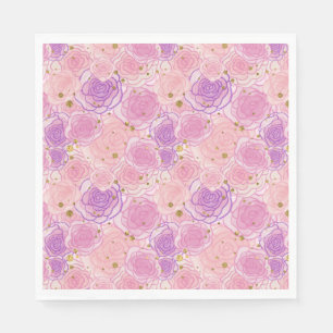 Girly Chic Pink Glitter Rozen Servet