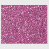 Girly Chic Pink Glitter Verjaardag Cadeaupapier (Vlak)