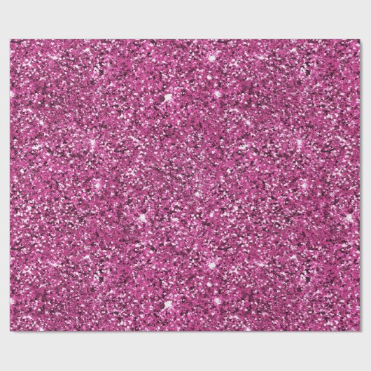 Girly Chic Pink Glitter Verjaardag Cadeaupapier (Vlak)
