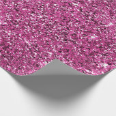 Girly Chic Pink Glitter Verjaardag Cadeaupapier (Hoek)