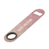 Girly Chic Pink Gold Glitter Ombre Monogram Speed Flessenopener (Achterkant Gekanteld)