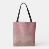 Girly Chic Pink Gold Glitter Ombre Monogram Tote Bag (Achterkant)