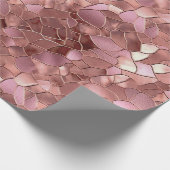 Girly Chic Pink Rose Gold Abstract Cadeaupapier (Hoek)