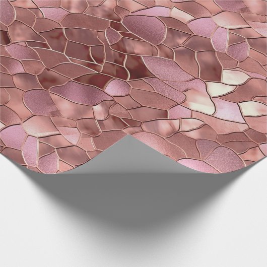Girly Chic Pink Rose Gold Abstract Cadeaupapier (Hoek)