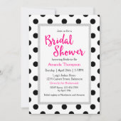 Girly Chic Polka Dots en Hot Pink Vrijgezellenfees Kaart (Voorkant)