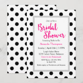 Girly Chic Polka Dots en Hot Pink Vrijgezellenfees Kaart (Voorkant / Achterkant)