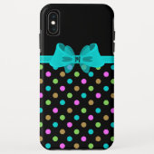 Girly Chic Polka Dots Monogram Case-Mate iPhone Case (Achterkant)