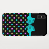 Girly Chic Polka Dots Monogram Case-Mate iPhone Case (Achterkant (horizontaal))