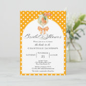 Girly Chic Polka Dots Sinaasappel Bubbly Vrijgezel Kaart (Staand voorkant)