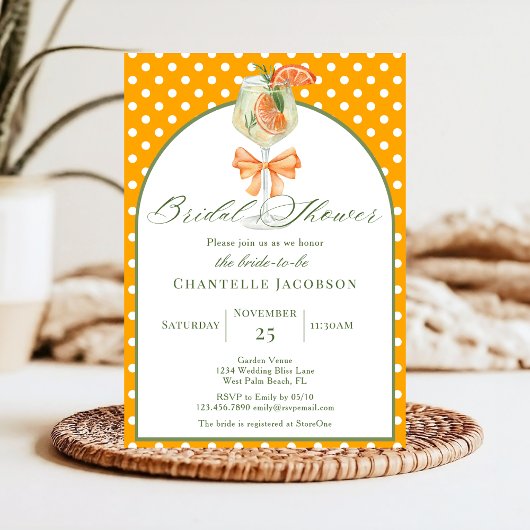 Girly Chic Polka Dots Sinaasappel Bubbly Vrijgezel Kaart