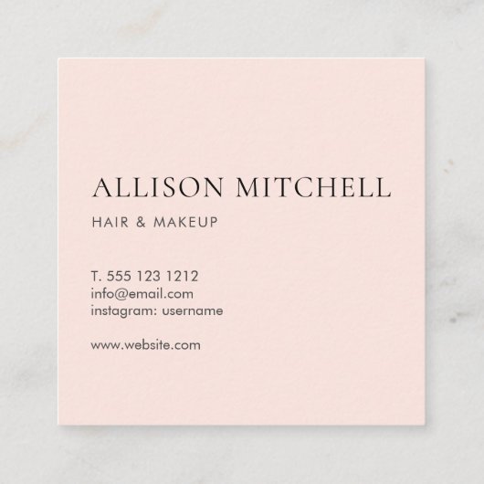 Girly Chic Professional Square Visitekaartje (Achterkant)