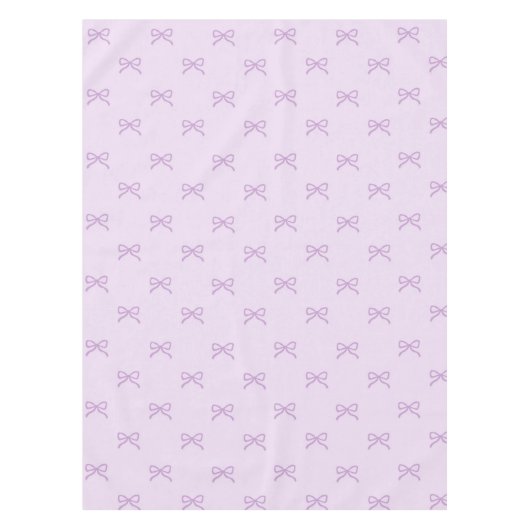Girly Chic Purple Bow Pattern Spring & Summer  Tafelkleed (Voorkant)