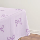 Girly Chic Purple Bow Pattern Spring & Summer  Tafelkleed (Voorbeeld)