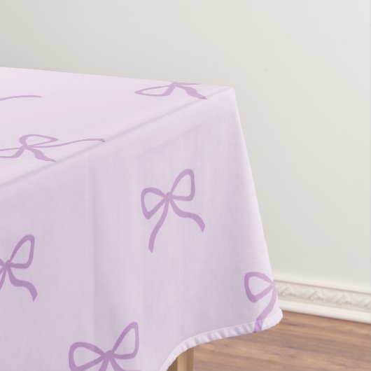 Girly Chic Purple Bow Pattern Spring & Summer  Tafelkleed (Voorbeeld)