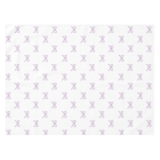 Girly Chic Purple Bow Pattern Spring & Summer  Tafelkleed (Voorkant (Horizontaal))