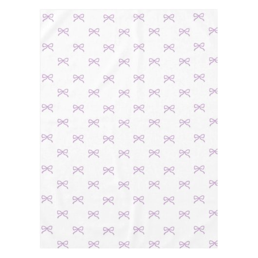 Girly Chic Purple Bow Pattern Spring & Summer  Tafelkleed (Voorkant)