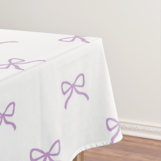 Girly Chic Purple Bow Pattern Spring & Summer  Tafelkleed (Voorbeeld)