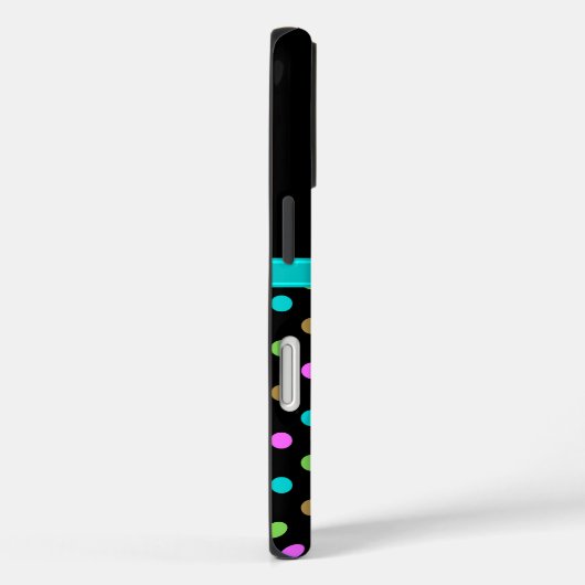 Girly Chic Retro Polka Dots Coquette Bow Monogram Case-Mate iPhone Case (Achterkant / Rechts)