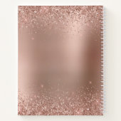 Girly Chic Roos Gold Glitter Metallic Monogram Notitieboek (Achterkant)