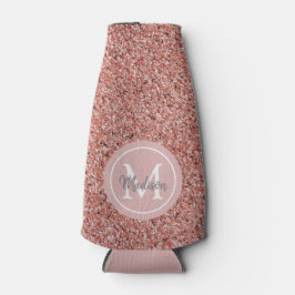 Girly Chic Roos Gold Glitter Monogram Gepersonalis Flesjeskoeler