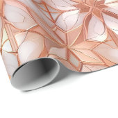 Girly Chic Roos Gold Pearl Abstract Flowers Cadeaupapier (Rol Hoek)