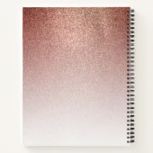 Girly Chic Roos Gouden Glitter Elegant Monogrammed Notitieboek (Achterkant)