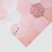 Girly Chic Roze Glitter Marmer Geometrisch Patroon Tissuepapier (Detail)
