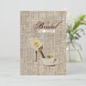 Girly Chic Rustic Country burlap vrijgezellenfeest Kaart (Staand voorkant)