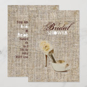 Girly Chic Rustic Country burlap vrijgezellenfeest Kaart (Voorkant / Achterkant)