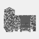 Girly Chic Silver Glitter Monogramed Wedding Bedankdoosjes (Uitgevouwen)