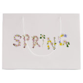 Girly Chic Trendy Flower SPRING Typography Large Cadeautasje (Voorkant)